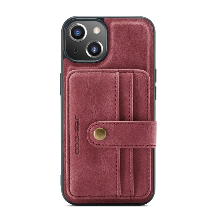 JEEHOOD Estuche protector magnético PU + TPU con cepillo antirrobo con ranura para tarjeta