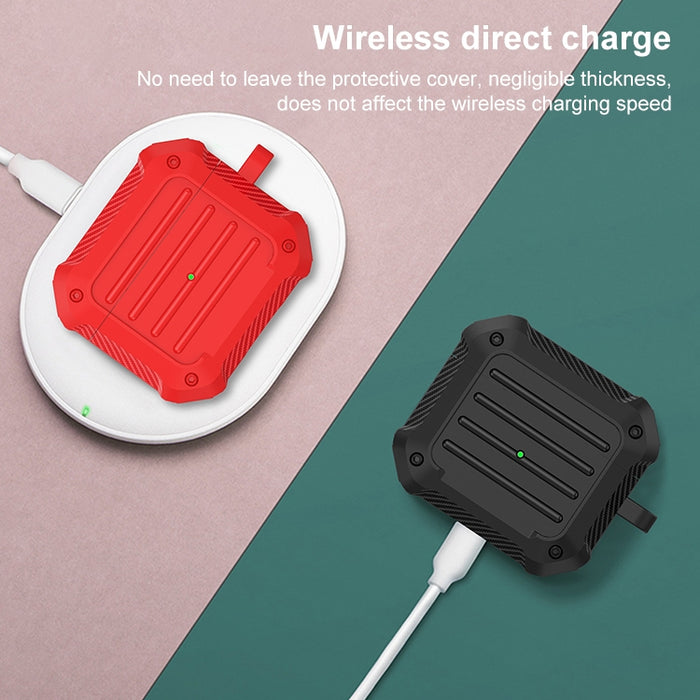 Estuche protector de TPU para equipaje de fibra de carbono a prueba de golpes para auriculares inalámbricos