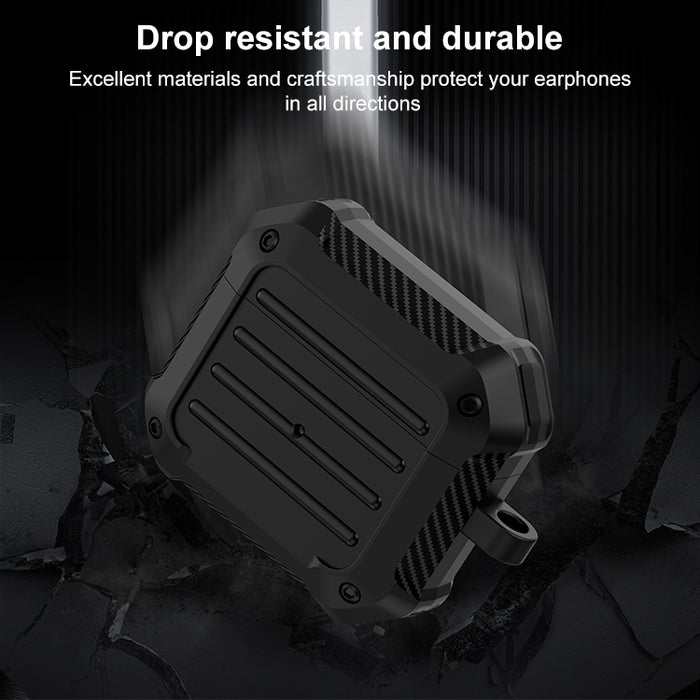 Estuche protector de TPU para equipaje de fibra de carbono a prueba de golpes para auriculares inalámbricos