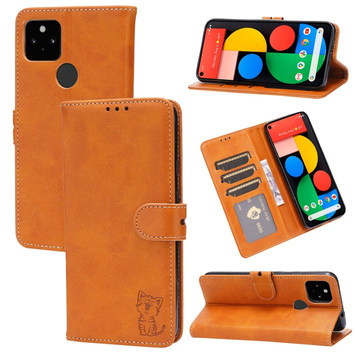 Estuche de cuero con tapa horizontal con patrón de gato feliz en relieve con soporte y ranuras para tarjetas y billetera, For Xiaomi Redmi Note 10 Pro 5G, For Xiaomi Redmi 10, For Xiaomi Mi 11, For Xiaomi Mi 11T, For Xiaomi Mi 11 Ultra                 ...