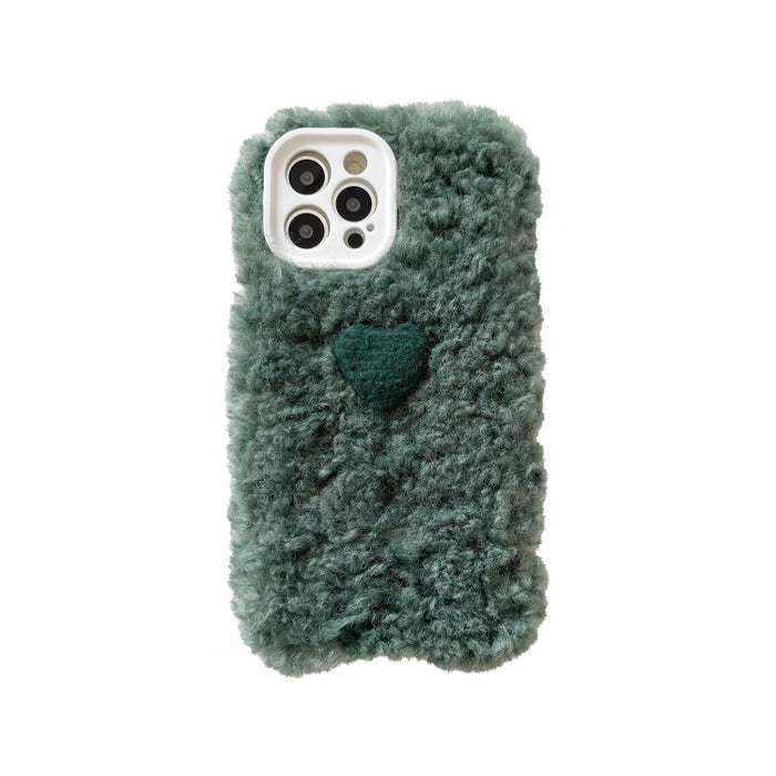 Estuche protector suave de corazón de felpa