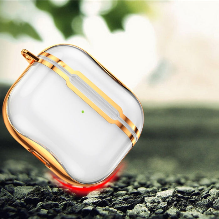 Marco de galvanoplastia + Estuche protector de auriculares de TPU transparente con gancho