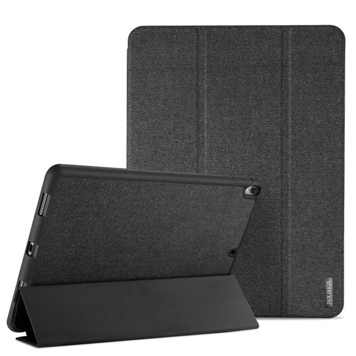 DUX DUCIS Domo Series Funda de tableta de cuero TPU + PU con tapa horizontal magnética con tres soportes plegables y ranura para bolígrafo