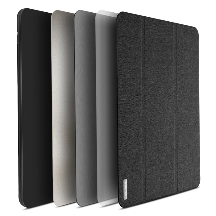 DUX DUCIS Domo Series Funda de tableta de cuero TPU + PU con tapa horizontal magnética con tres soportes plegables y ranura para bolígrafo