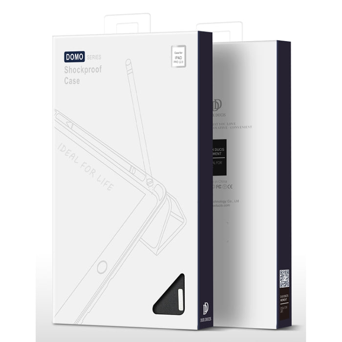 DUX DUCIS Domo Series Funda de tableta de cuero TPU + PU con tapa horizontal magnética con tres soportes plegables y ranura para bolígrafo