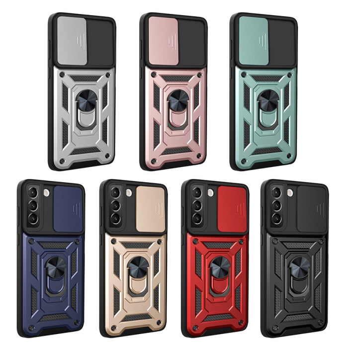 Diseño de cubierta de cámara deslizante Funda protectora de TPU + PC, For Samaung Galaxy S22 5G, For Samaung Galaxy S22+ 5G, For Samaung Galaxy S22 Ultra 5G