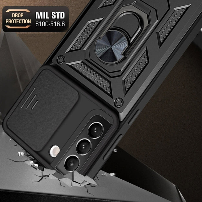 Diseño de cubierta de cámara deslizante Funda protectora de TPU + PC, For Samaung Galaxy S22 5G, For Samaung Galaxy S22+ 5G, For Samaung Galaxy S22 Ultra 5G