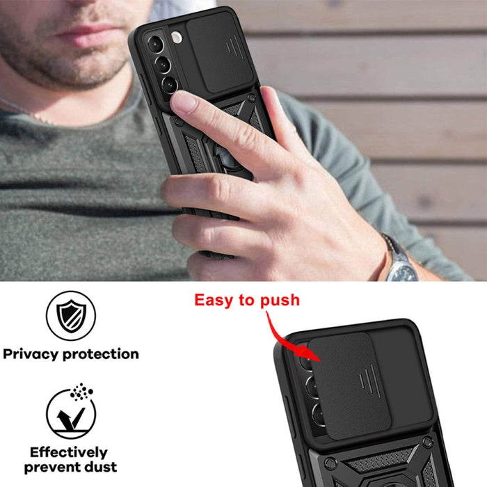 Diseño de cubierta de cámara deslizante Funda protectora de TPU + PC, For Samaung Galaxy S22 5G, For Samaung Galaxy S22+ 5G, For Samaung Galaxy S22 Ultra 5G