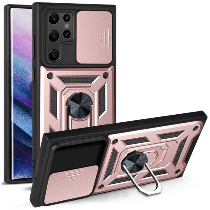 Diseño de cubierta de cámara deslizante Funda protectora de TPU + PC, For Samaung Galaxy S22 5G, For Samaung Galaxy S22+ 5G, For Samaung Galaxy S22 Ultra 5G