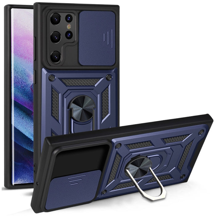 Diseño de cubierta de cámara deslizante Funda protectora de TPU + PC, For Samaung Galaxy S22 5G, For Samaung Galaxy S22+ 5G, For Samaung Galaxy S22 Ultra 5G