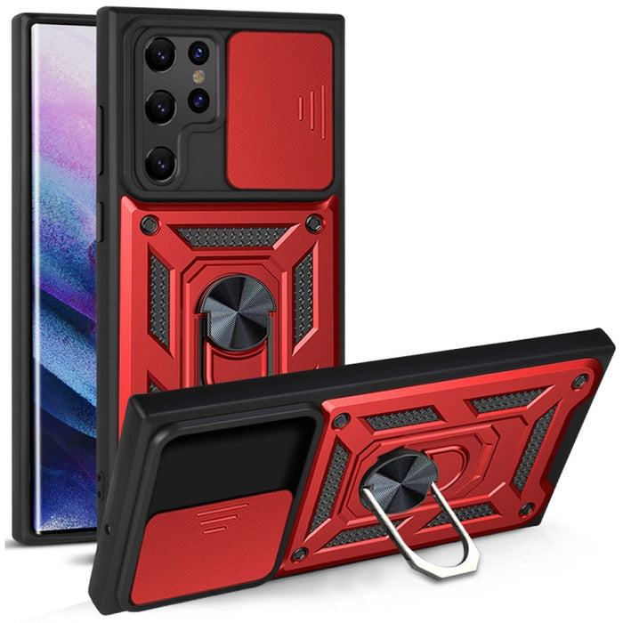 Diseño de cubierta de cámara deslizante Funda protectora de TPU + PC, For Samaung Galaxy S22 5G, For Samaung Galaxy S22+ 5G, For Samaung Galaxy S22 Ultra 5G