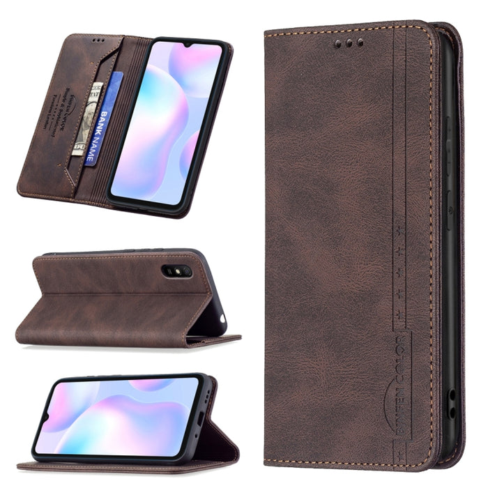Estuche de cuero antirrobo con bloqueo magnético RFID con soporte y ranuras para tarjetas y billetera, For Xiaomi Redmi 9A, For Xiaomi Redmi 9C / Poco C31, For Xiaomi Redmi 9, For Xiaomi Redmi 10, For Xiaomi Redmi Note 9/Redmi 10X 4G                   ...