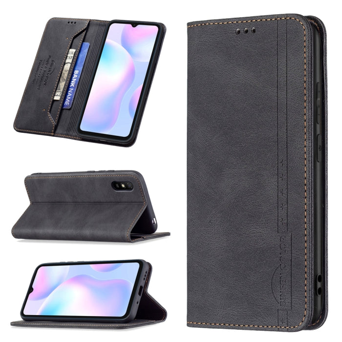 Estuche de cuero antirrobo con bloqueo magnético RFID con soporte y ranuras para tarjetas y billetera, For Xiaomi Redmi 9A, For Xiaomi Redmi 9C / Poco C31, For Xiaomi Redmi 9, For Xiaomi Redmi 10, For Xiaomi Redmi Note 9/Redmi 10X 4G                   ...