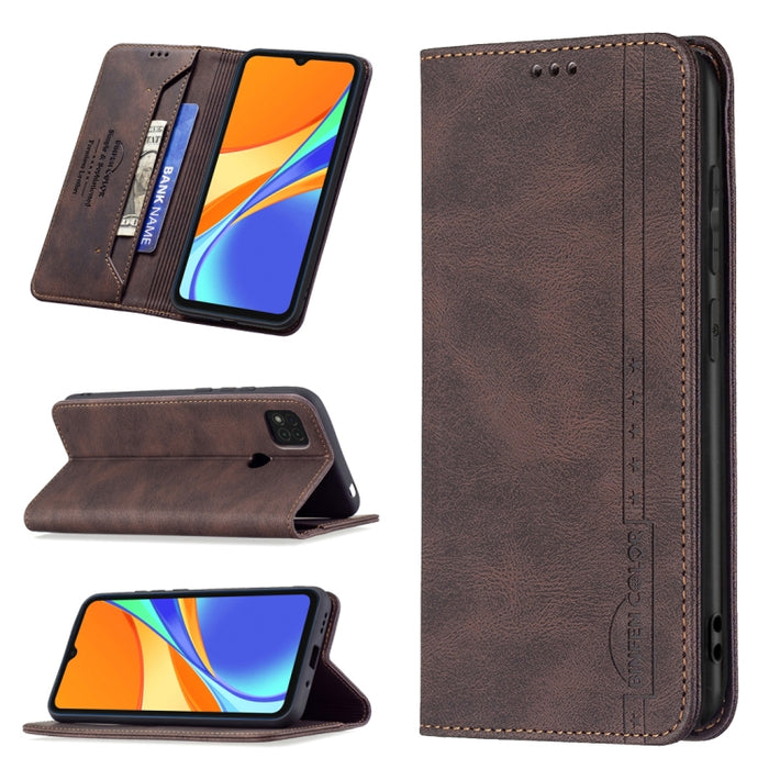 Estuche de cuero antirrobo con bloqueo magnético RFID con soporte y ranuras para tarjetas y billetera, For Xiaomi Redmi 9A, For Xiaomi Redmi 9C / Poco C31, For Xiaomi Redmi 9, For Xiaomi Redmi 10, For Xiaomi Redmi Note 9/Redmi 10X 4G                   ...