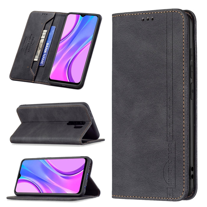 Estuche de cuero antirrobo con bloqueo magnético RFID con soporte y ranuras para tarjetas y billetera, For Xiaomi Redmi 9A, For Xiaomi Redmi 9C / Poco C31, For Xiaomi Redmi 9, For Xiaomi Redmi 10, For Xiaomi Redmi Note 9/Redmi 10X 4G                   ...
