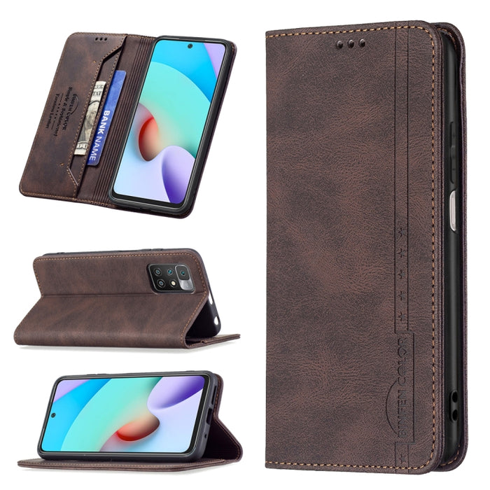 Estuche de cuero antirrobo con bloqueo magnético RFID con soporte y ranuras para tarjetas y billetera, For Xiaomi Redmi 9A, For Xiaomi Redmi 9C / Poco C31, For Xiaomi Redmi 9, For Xiaomi Redmi 10, For Xiaomi Redmi Note 9/Redmi 10X 4G                   ...