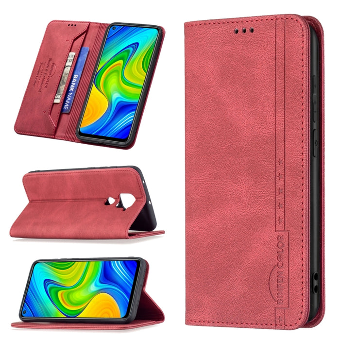 Estuche de cuero antirrobo con bloqueo magnético RFID con soporte y ranuras para tarjetas y billetera, For Xiaomi Redmi 9A, For Xiaomi Redmi 9C / Poco C31, For Xiaomi Redmi 9, For Xiaomi Redmi 10, For Xiaomi Redmi Note 9/Redmi 10X 4G                   ...