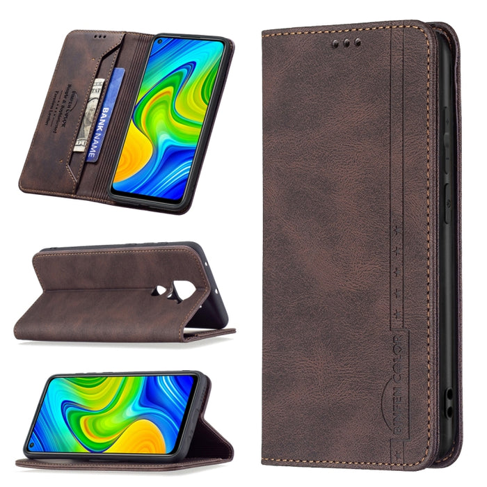Estuche de cuero antirrobo con bloqueo magnético RFID con soporte y ranuras para tarjetas y billetera, For Xiaomi Redmi 9A, For Xiaomi Redmi 9C / Poco C31, For Xiaomi Redmi 9, For Xiaomi Redmi 10, For Xiaomi Redmi Note 9/Redmi 10X 4G                   ...