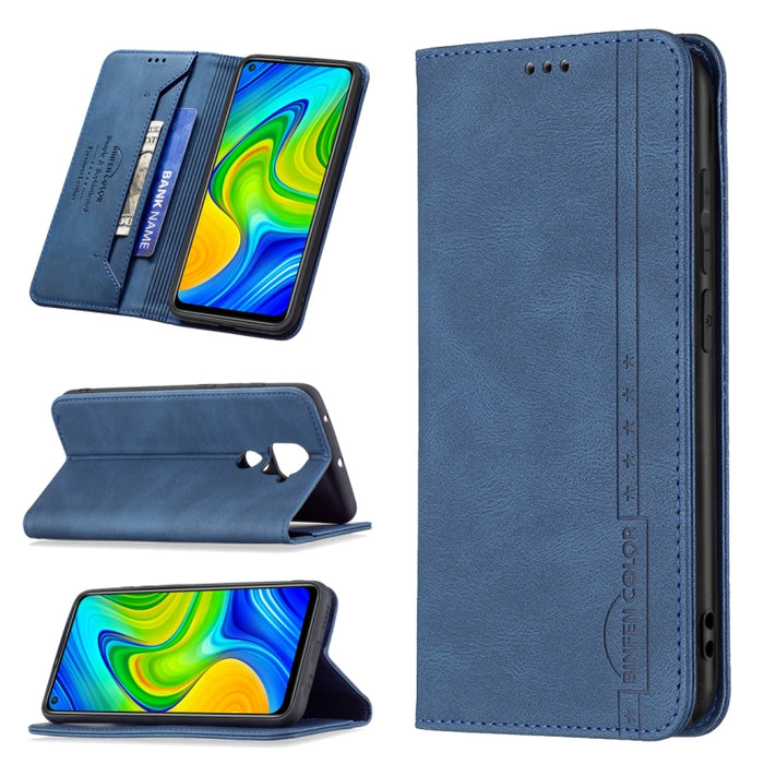 Estuche de cuero antirrobo con bloqueo magnético RFID con soporte y ranuras para tarjetas y billetera, For Xiaomi Redmi 9A, For Xiaomi Redmi 9C / Poco C31, For Xiaomi Redmi 9, For Xiaomi Redmi 10, For Xiaomi Redmi Note 9/Redmi 10X 4G                   ...