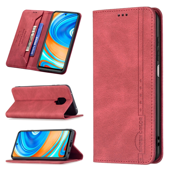 Estuche de cuero antirrobo con bloqueo magnético RFID con soporte y ranuras para tarjetas y billetera, For Xiaomi Redmi 9A, For Xiaomi Redmi 9C / Poco C31, For Xiaomi Redmi 9, For Xiaomi Redmi 10, For Xiaomi Redmi Note 9/Redmi 10X 4G                   ...