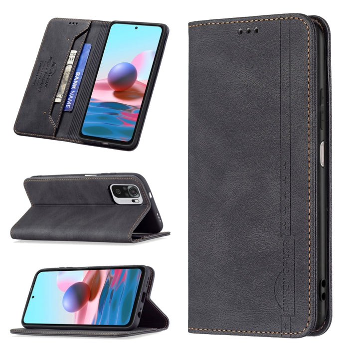 Estuche de cuero antirrobo con bloqueo magnético RFID con soporte y ranuras para tarjetas y billetera, For Xiaomi Redmi 9A, For Xiaomi Redmi 9C / Poco C31, For Xiaomi Redmi 9, For Xiaomi Redmi 10, For Xiaomi Redmi Note 9/Redmi 10X 4G                   ...