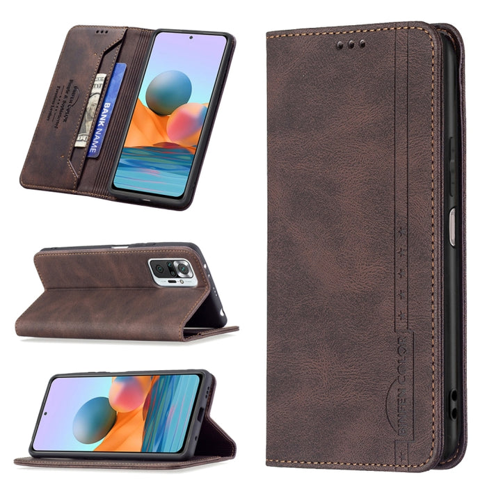 Estuche de cuero antirrobo con bloqueo magnético RFID con soporte y ranuras para tarjetas y billetera, For Xiaomi Redmi 9A, For Xiaomi Redmi 9C / Poco C31, For Xiaomi Redmi 9, For Xiaomi Redmi 10, For Xiaomi Redmi Note 9/Redmi 10X 4G                   ...