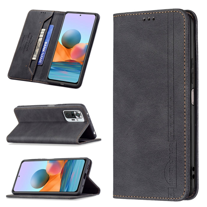 Estuche de cuero antirrobo con bloqueo magnético RFID con soporte y ranuras para tarjetas y billetera, For Xiaomi Redmi 9A, For Xiaomi Redmi 9C / Poco C31, For Xiaomi Redmi 9, For Xiaomi Redmi 10, For Xiaomi Redmi Note 9/Redmi 10X 4G                   ...
