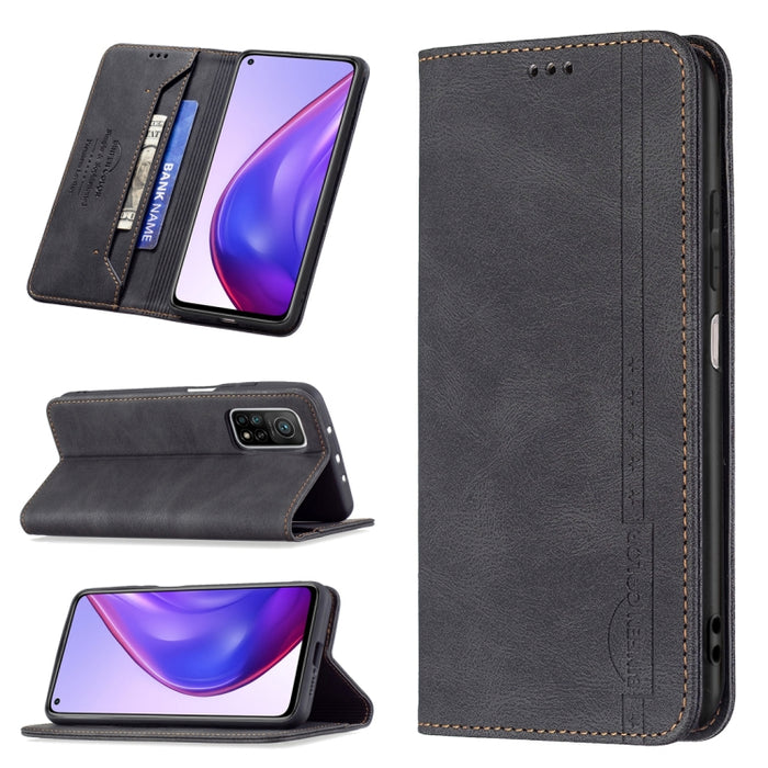 Estuche de cuero antirrobo con bloqueo magnético RFID con soporte y ranuras para tarjetas y billetera, For Xiaomi Redmi 9A, For Xiaomi Redmi 9C / Poco C31, For Xiaomi Redmi 9, For Xiaomi Redmi 10, For Xiaomi Redmi Note 9/Redmi 10X 4G                   ...