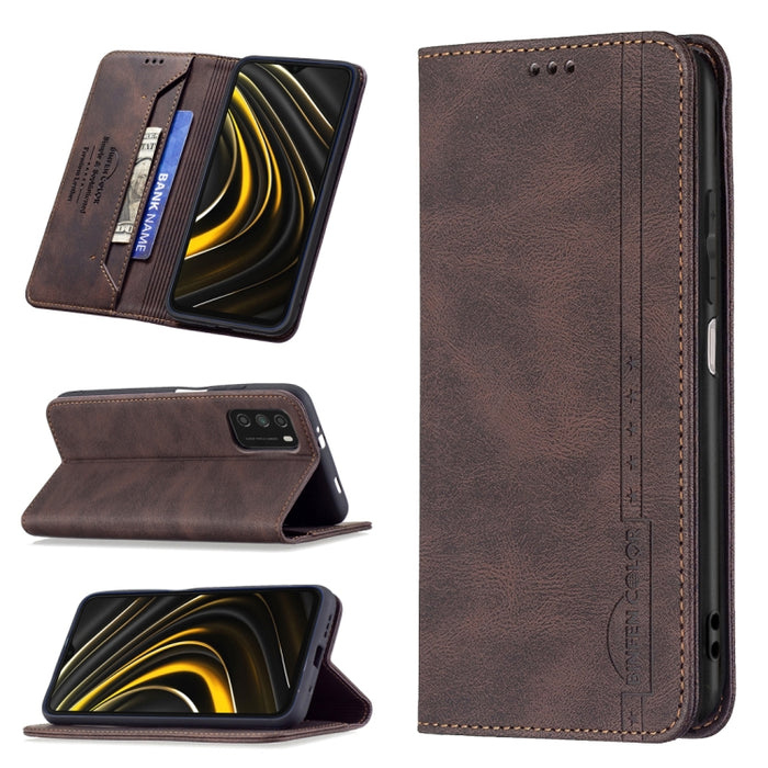 Estuche de cuero antirrobo con bloqueo magnético RFID con soporte y ranuras para tarjetas y billetera, For Xiaomi Redmi 9A, For Xiaomi Redmi 9C / Poco C31, For Xiaomi Redmi 9, For Xiaomi Redmi 10, For Xiaomi Redmi Note 9/Redmi 10X 4G                   ...