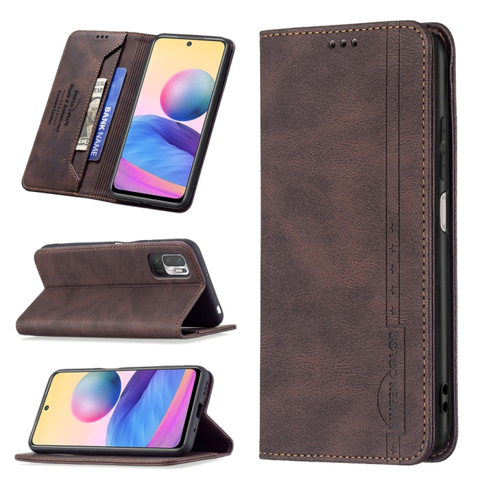Estuche de cuero antirrobo con bloqueo magnético RFID con soporte y ranuras para tarjetas y billetera, For Xiaomi Redmi 9A, For Xiaomi Redmi 9C / Poco C31, For Xiaomi Redmi 9, For Xiaomi Redmi 10, For Xiaomi Redmi Note 9/Redmi 10X 4G                   ...