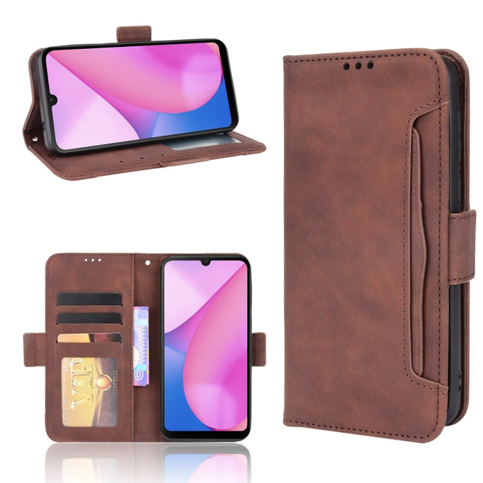 Estuche de cuero con tapa horizontal con patrón de piel de becerro con soporte y ranuras para tarjetas y marco de fotos, For Motorola Moto G50 5G Oversea Version, For OPPO Realme 8i, For vivo Y33S / Y21 / Y21S, For Nokia G50 5G                         ...