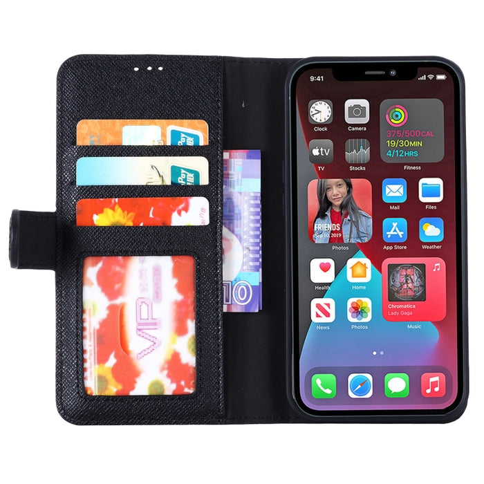 Estuche protector con tapa horizontal de cuero de grano superior GEBEI con soporte y ranuras para tarjetas y billetera y marco de fotos, For iPhone 13, For iPhone 13 Pro, For iPhone 13 Pro Max