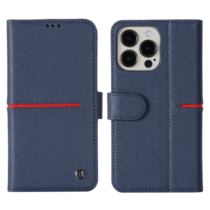 Estuche protector con tapa horizontal de cuero de grano superior GEBEI con soporte y ranuras para tarjetas y billetera y marco de fotos, For iPhone 13, For iPhone 13 Pro, For iPhone 13 Pro Max