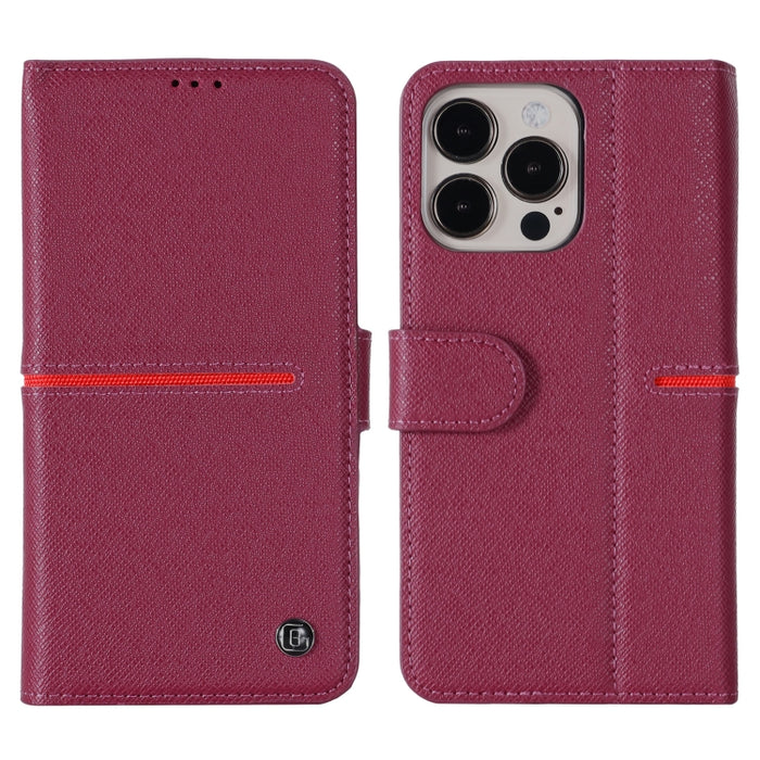 Estuche protector con tapa horizontal de cuero de grano superior GEBEI con soporte y ranuras para tarjetas y billetera y marco de fotos, For iPhone 13, For iPhone 13 Pro, For iPhone 13 Pro Max