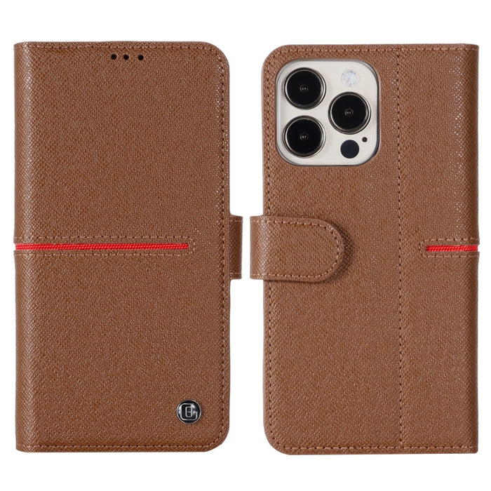 Estuche protector con tapa horizontal de cuero de grano superior GEBEI con soporte y ranuras para tarjetas y billetera y marco de fotos, For iPhone 13, For iPhone 13 Pro, For iPhone 13 Pro Max