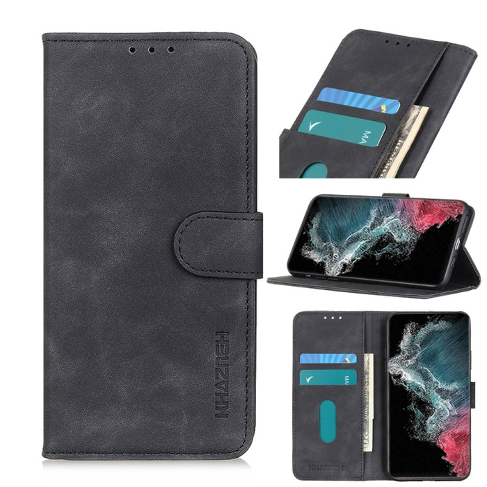 KHAZNEH Retro Texture PU + TPU Estuche de cuero con tapa horizontal con soporte y ranuras para tarjetas y billetera, For Samsung Galaxy S22 5G, For Samsung Galaxy S22+ 5G, For Samsung Galaxy S22 Ultra 5G, For Xiaomi Civi 5G