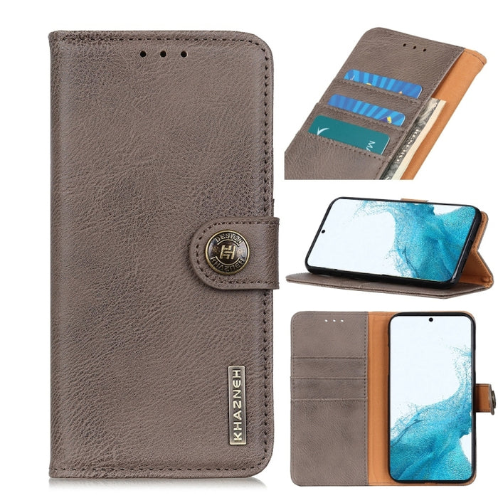 KHAZNEH Estuche de cuero con tapa horizontal con textura de piel de vaca con soporte y ranuras para tarjetas y billetera, For Samsung Galaxy S22 5G, For Samsung Galaxy S22+ 5G, For Samsung Galaxy S22 Ultra 5G, For Xiaomi Civi 5G