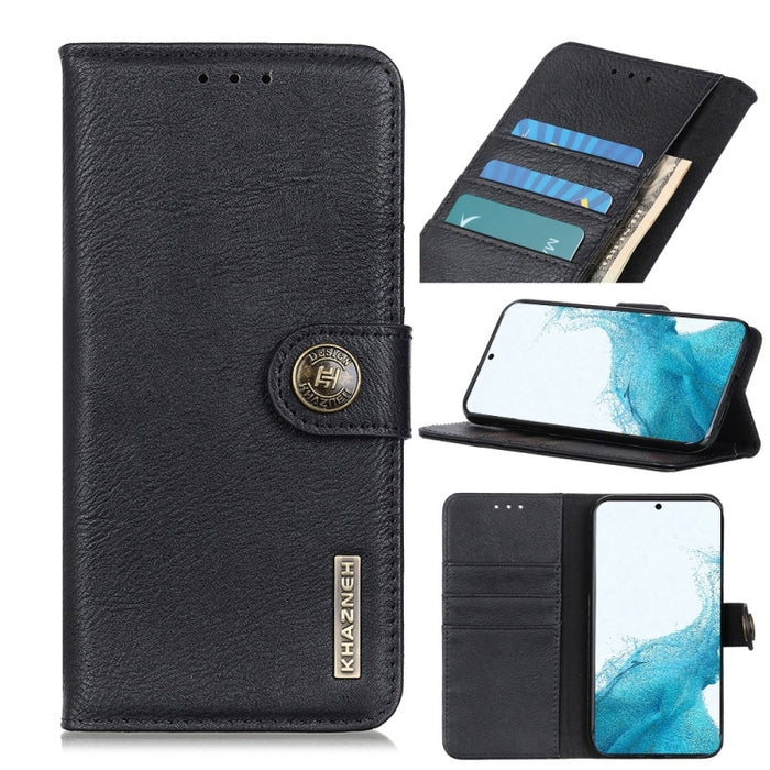 KHAZNEH Estuche de cuero con tapa horizontal con textura de piel de vaca con soporte y ranuras para tarjetas y billetera, For Samsung Galaxy S22 5G, For Samsung Galaxy S22+ 5G, For Samsung Galaxy S22 Ultra 5G, For Xiaomi Civi 5G