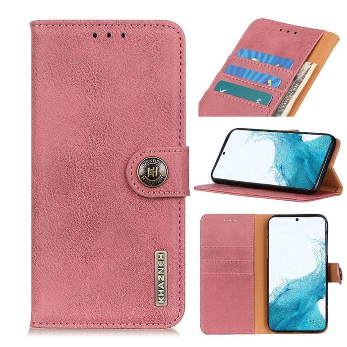 KHAZNEH Estuche de cuero con tapa horizontal con textura de piel de vaca con soporte y ranuras para tarjetas y billetera, For Samsung Galaxy S22 5G, For Samsung Galaxy S22+ 5G, For Samsung Galaxy S22 Ultra 5G, For Xiaomi Civi 5G
