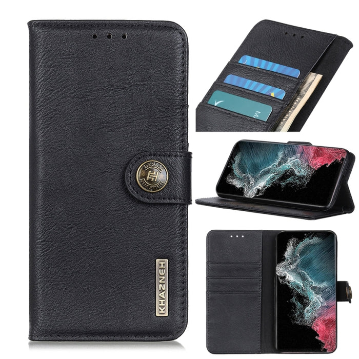 KHAZNEH Estuche de cuero con tapa horizontal con textura de piel de vaca con soporte y ranuras para tarjetas y billetera, For Samsung Galaxy S22 5G, For Samsung Galaxy S22+ 5G, For Samsung Galaxy S22 Ultra 5G, For Xiaomi Civi 5G