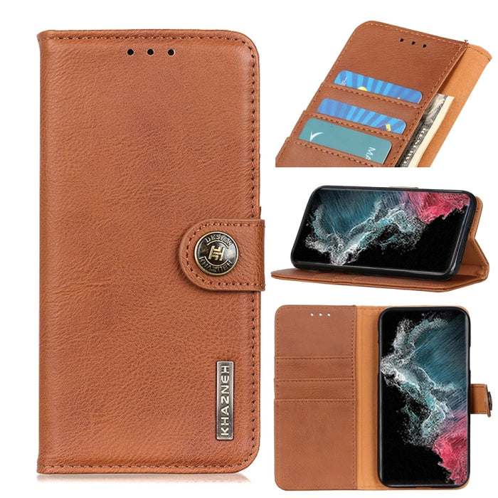 KHAZNEH Estuche de cuero con tapa horizontal con textura de piel de vaca con soporte y ranuras para tarjetas y billetera, For Samsung Galaxy S22 5G, For Samsung Galaxy S22+ 5G, For Samsung Galaxy S22 Ultra 5G, For Xiaomi Civi 5G