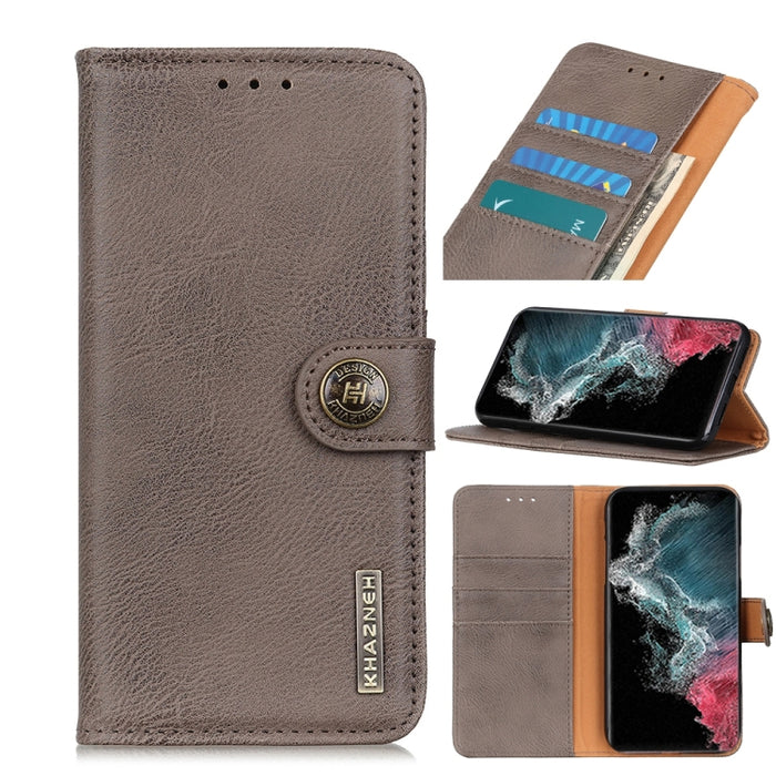 KHAZNEH Estuche de cuero con tapa horizontal con textura de piel de vaca con soporte y ranuras para tarjetas y billetera, For Samsung Galaxy S22 5G, For Samsung Galaxy S22+ 5G, For Samsung Galaxy S22 Ultra 5G, For Xiaomi Civi 5G