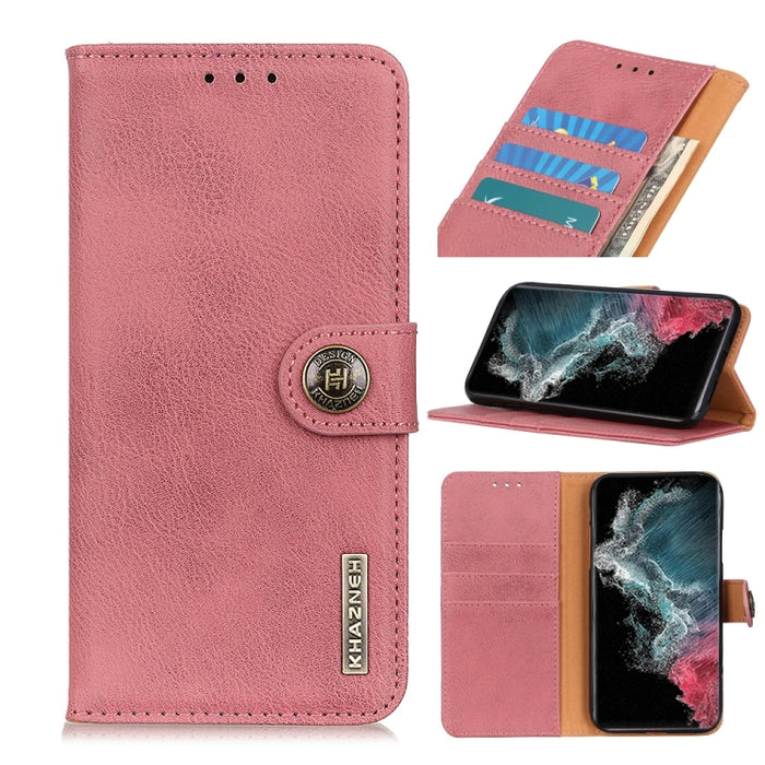 KHAZNEH Estuche de cuero con tapa horizontal con textura de piel de vaca con soporte y ranuras para tarjetas y billetera, For Samsung Galaxy S22 5G, For Samsung Galaxy S22+ 5G, For Samsung Galaxy S22 Ultra 5G, For Xiaomi Civi 5G