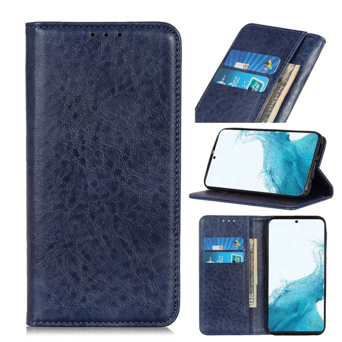 Estuche de cuero con tapa horizontal con textura de caballo loco magnético con soporte y ranuras para tarjetas y billetera, For Samsung Galaxy S22 5G, For Samsung Galaxy S22+ 5G, For Samsung Galaxy S22 Ultra 5G, For Xiaomi Civi 5G
