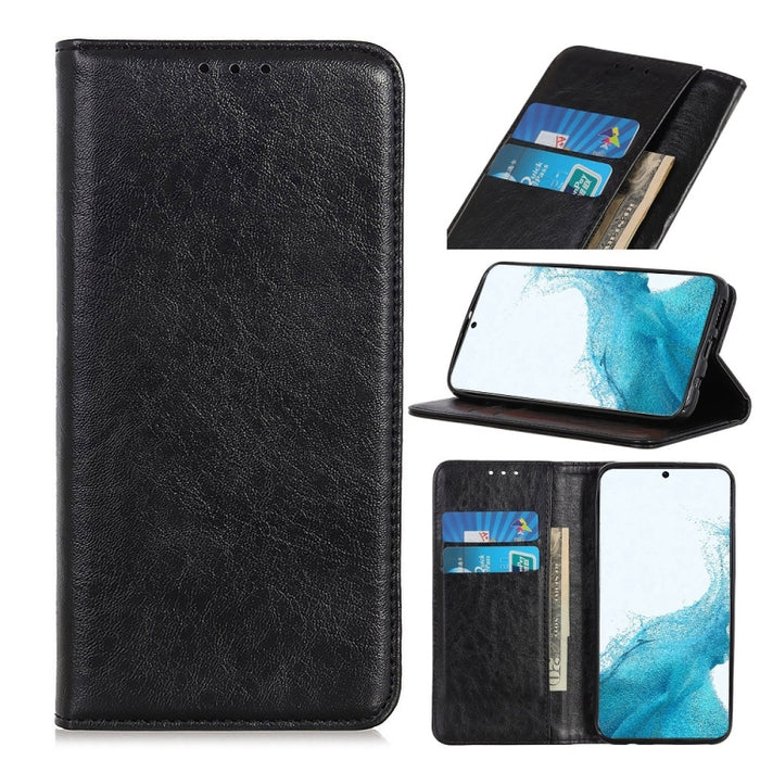Estuche de cuero con tapa horizontal con textura de caballo loco magnético con soporte y ranuras para tarjetas y billetera, For Samsung Galaxy S22 5G, For Samsung Galaxy S22+ 5G, For Samsung Galaxy S22 Ultra 5G, For Xiaomi Civi 5G