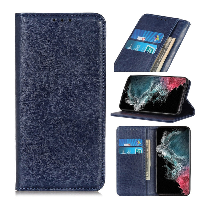 Estuche de cuero con tapa horizontal con textura de caballo loco magnético con soporte y ranuras para tarjetas y billetera, For Samsung Galaxy S22 5G, For Samsung Galaxy S22+ 5G, For Samsung Galaxy S22 Ultra 5G, For Xiaomi Civi 5G