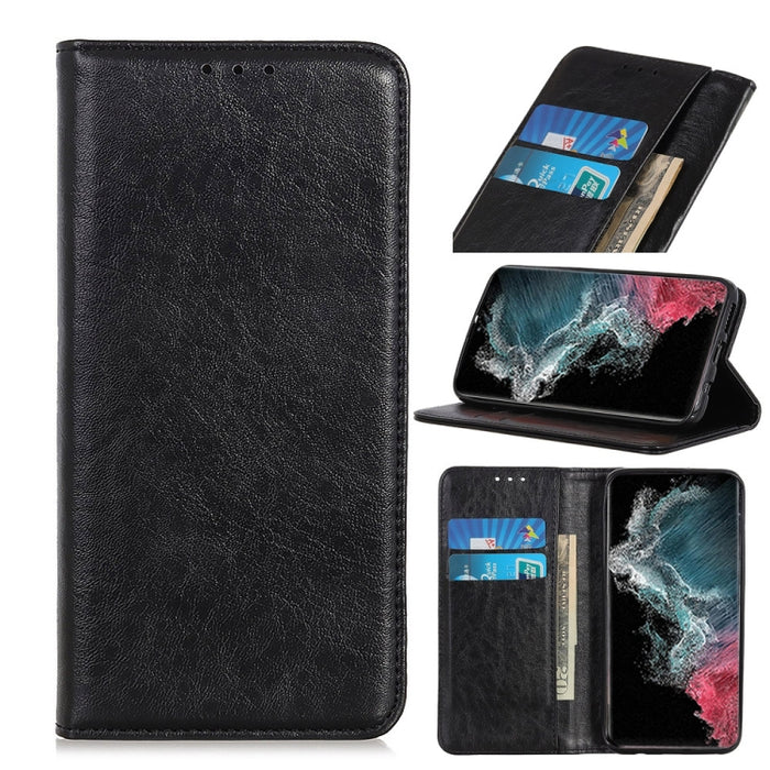 Estuche de cuero con tapa horizontal con textura de caballo loco magnético con soporte y ranuras para tarjetas y billetera, For Samsung Galaxy S22 5G, For Samsung Galaxy S22+ 5G, For Samsung Galaxy S22 Ultra 5G, For Xiaomi Civi 5G