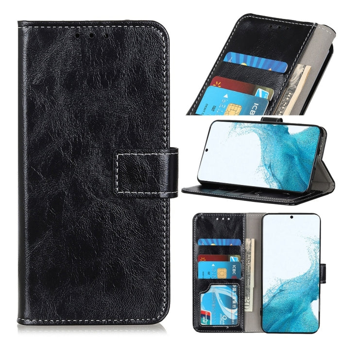 Retro Crazy Horse Texture Funda de cuero con tapa horizontal con soporte y ranuras para tarjetas y marco de fotos y billetera, For Samsung Galaxy S22 5G, For Samsung Galaxy S22+ 5G, For Samsung Galaxy S22 Ultra 5G, For Xiaomi Civi 5G
