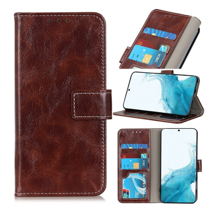 Retro Crazy Horse Texture Funda de cuero con tapa horizontal con soporte y ranuras para tarjetas y marco de fotos y billetera, For Samsung Galaxy S22 5G, For Samsung Galaxy S22+ 5G, For Samsung Galaxy S22 Ultra 5G, For Xiaomi Civi 5G