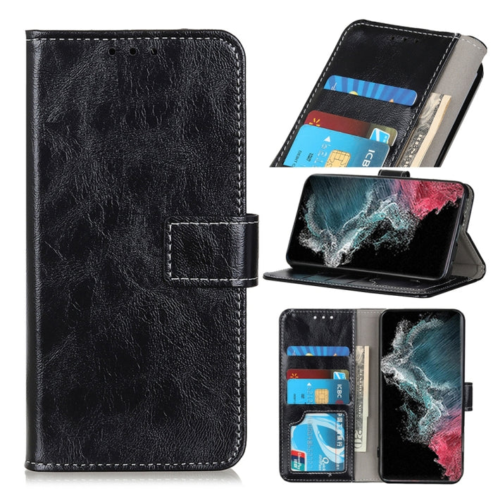 Retro Crazy Horse Texture Funda de cuero con tapa horizontal con soporte y ranuras para tarjetas y marco de fotos y billetera, For Samsung Galaxy S22 5G, For Samsung Galaxy S22+ 5G, For Samsung Galaxy S22 Ultra 5G, For Xiaomi Civi 5G